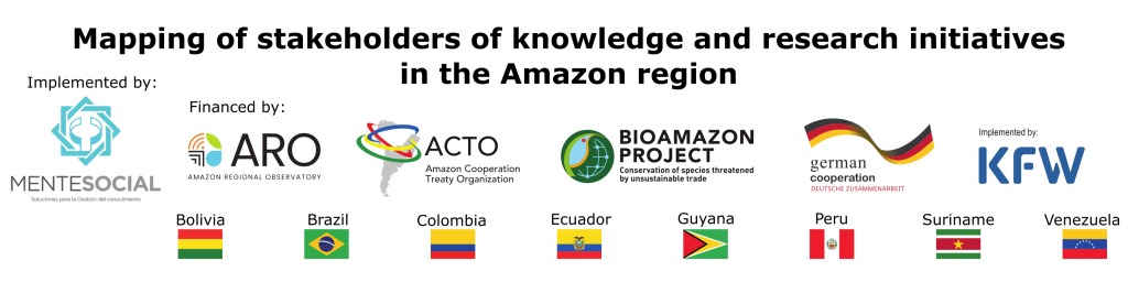 Mapping of stakeholders of knowledge and research initiatives in the Amazon region